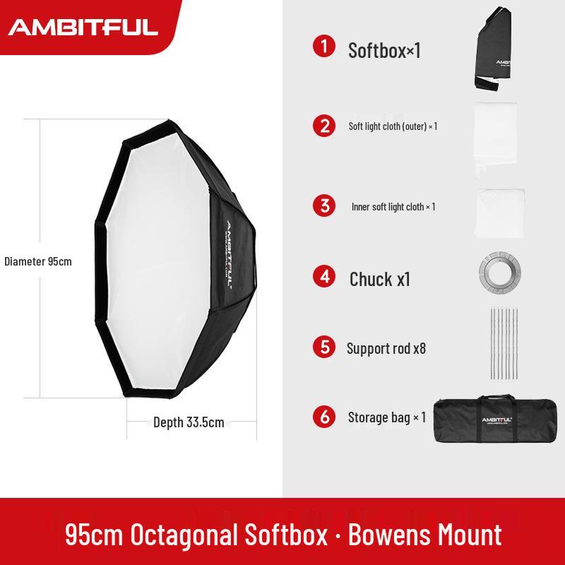 Ambitful Softbox with Bowens Mount and Honeycomb Grid for Studio Flash