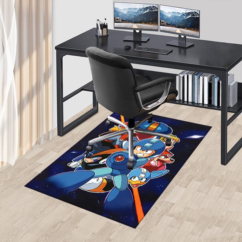 

1pc Mega Man Anime Cartoon Design Office Chair Mat Non-Slip Carpet for Home Decor, Living Room, Bedroom, Game Room - Perfect Gift for Fans!Y058 60cm by 90cm