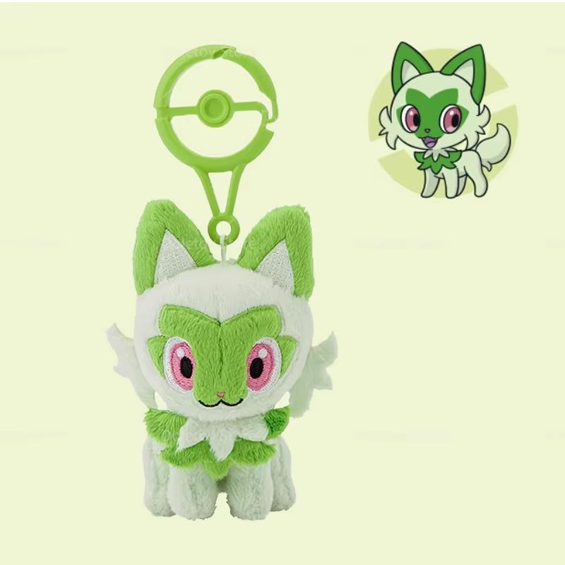 

Original Plush Keychain Pikachu Sylveon Eevee Charmander Squirtle Quaxly Pok Ball Buckle Anime Peripheral Gifts