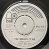7inch Record GARY GLITTER  You Belong To Me BELL1473 Bell Records 1976 UK Rock Used