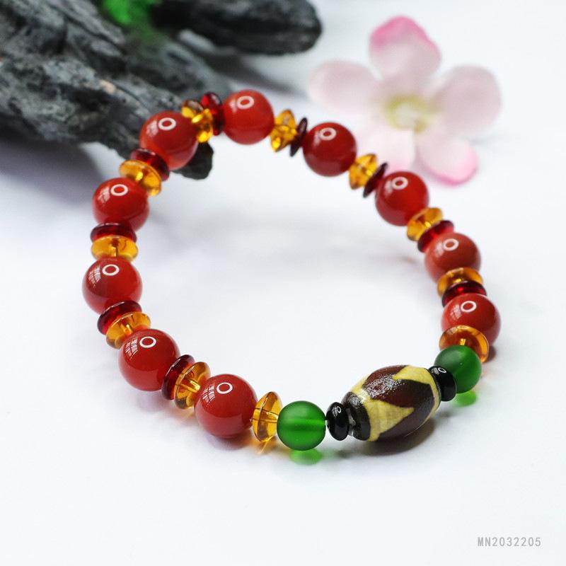 2026 Tooth Tibet Beads Chalcedony Bracelet Red Agate Jewelry Factory Live Delivery S2032205