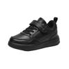 790 middle and older children's new trendy fashion black spring and autumn leather surface classmates boys casual shoes small black shoes girls soft