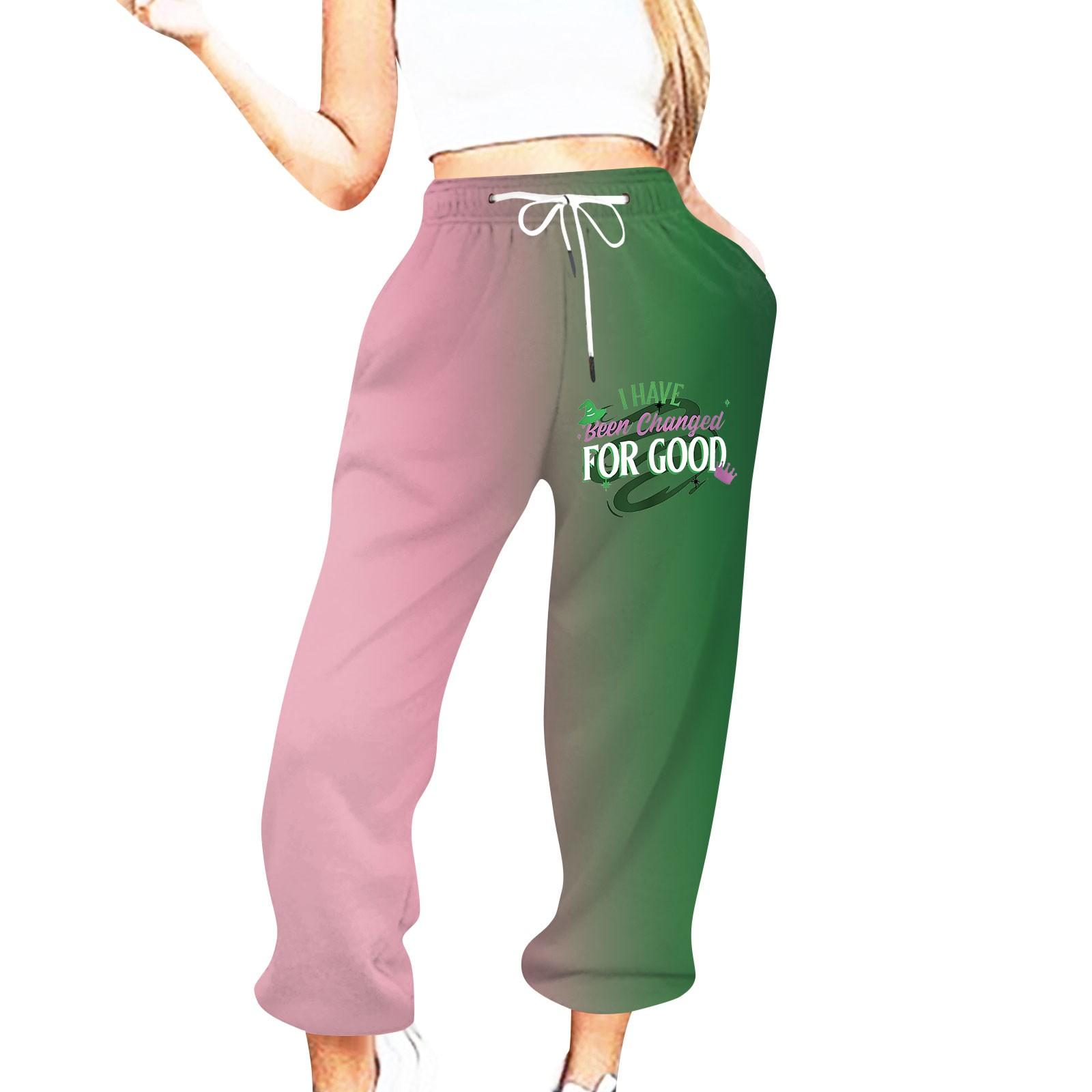 

Жіночі повсякденні модні повсякденні штани з принтом відьми Спортивні штани Штани на шнурку з еластичною талією Шнур на шнурку Штани на шнурку XL рожевий