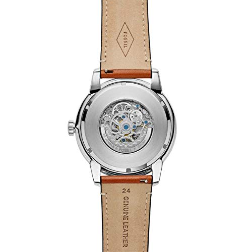 FOSSIL ME3154 TOWNSMAN 48MM AUTOMATIC BROWN LEATHER WATCH, Automatic, Blue, Men's Brown Leather Watch