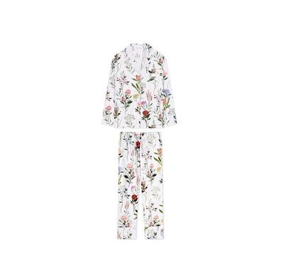 White Pocket Satin Pajamas