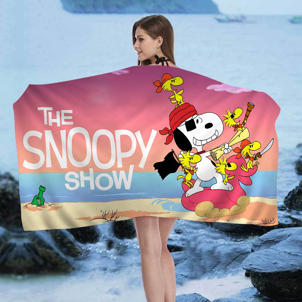 Asciugamano da Bagno Cane Carino S-Snoopy Microfibra Morbido Assorbente Traspirante Per Bambina Bambini Asciugamano da Spiaggia Decorativo Cartoon