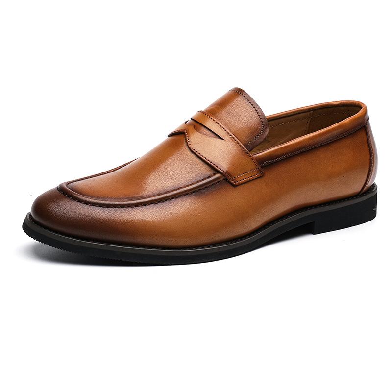Mocassini Estivi Taglia Grande, Scarpe da Uomo per Affari, Scarpe Casual, Pedali in Vera Pelle, Copriscarpe, Scarpe da Uomo in Pelle, Pelle di Vacchetta Strato Superiore