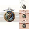Vintage Roman Warrior Head Keychain Glass Alloy Accessory For Gift Giving And Decor