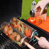 BBQ Korg Rostfritt stål Rullande Grillkorg Trådnät Cylinder Grillkorg Bärbar Rund Utomhus Camping Grillställ
