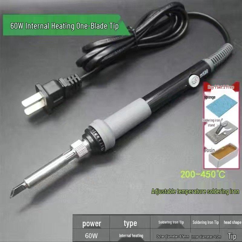 

60W Adjustable Temperature Soldering Iron Set with Free Shipping - Electric Soldering Pen for Household and Industrial Use