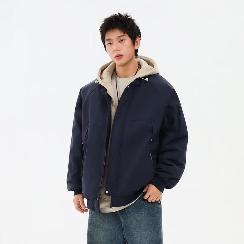 VUUG Men's Faux Two-Piece Hooded Winter Padded Jacket