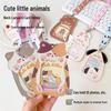 Cartoon Cat Transparent Durable Card Holder with Lanyard for ID, Bus, Meal Cards
