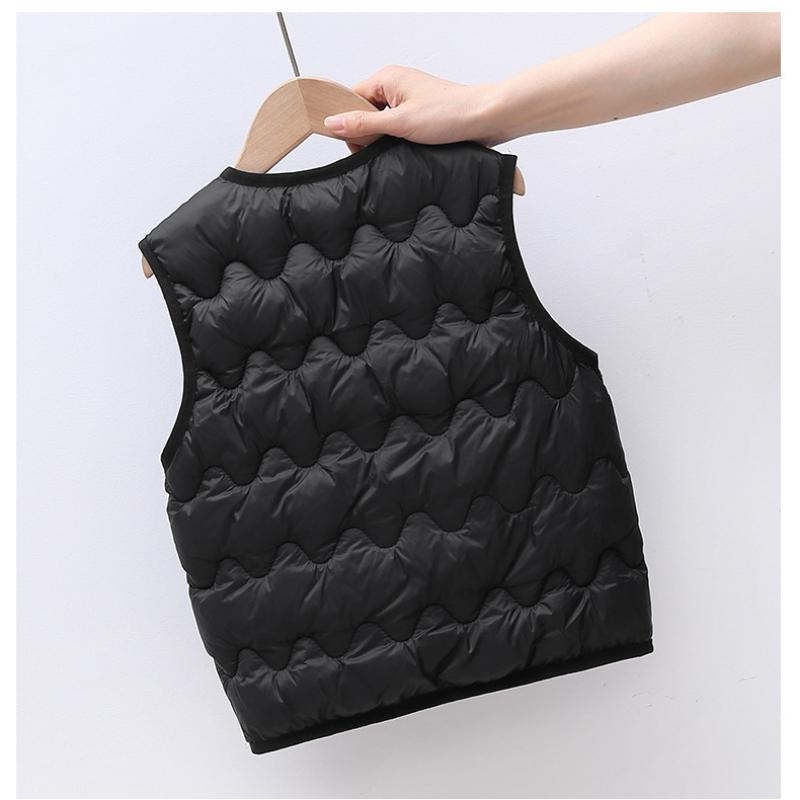 Vesta Termică pentru Copii Jachetă Fără Mâneci din Nailon Ușor, Căptușită cu Bumbac, pentru Interior/Exterior, Cardigan pentru Copil Mic, Culoare Simplă, Piesă de Stratificare Toamnă-Iarnă, Ușor de Purtat