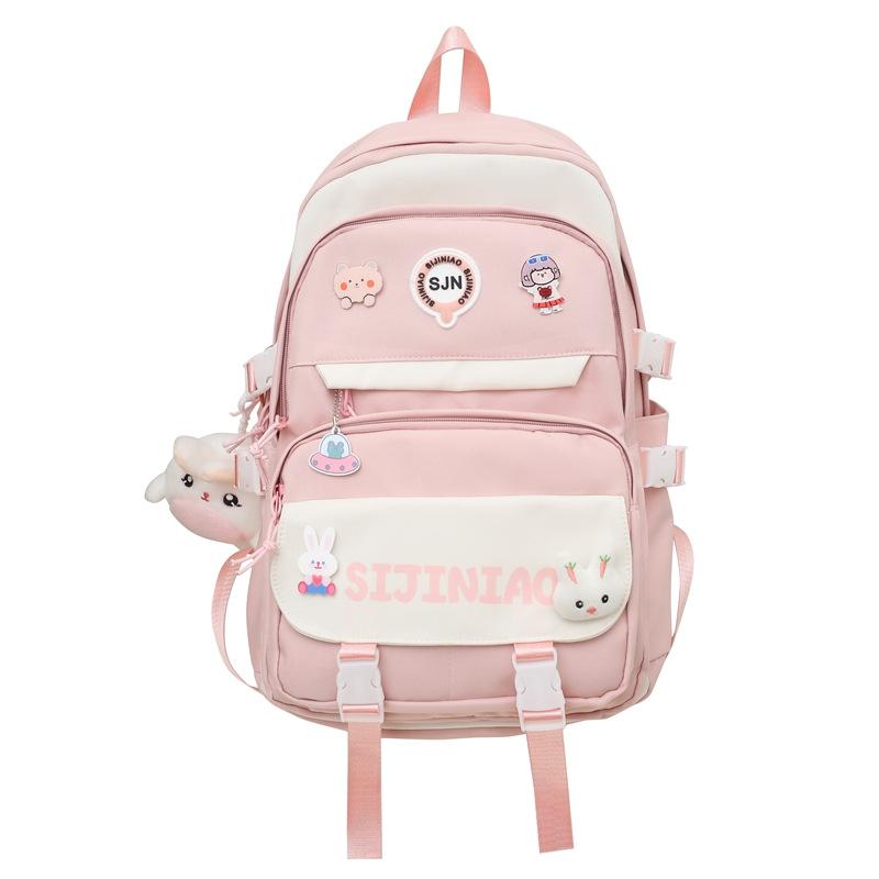 

Elementary school students reduce the burden of backpacks for women s leisure Ultra-light junior high school students schoolbags High-quality schoo Single Pack розовый