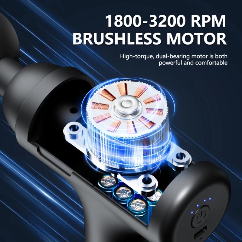 Multi Functional Electric Fascia Gun Convenient Brushless Home Professional Yoga Fitness Muscle Relaxation Vibration Massager