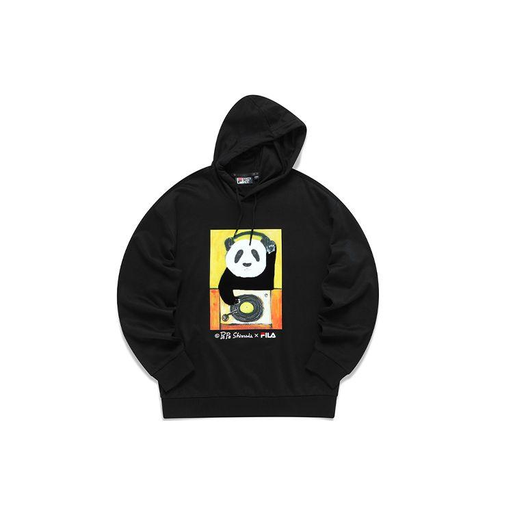 

FILA X Pepe Shimada Collaboration Cartoon Panda Print Loose Hoodie Men Hoodies Black F11U133295F-BK S