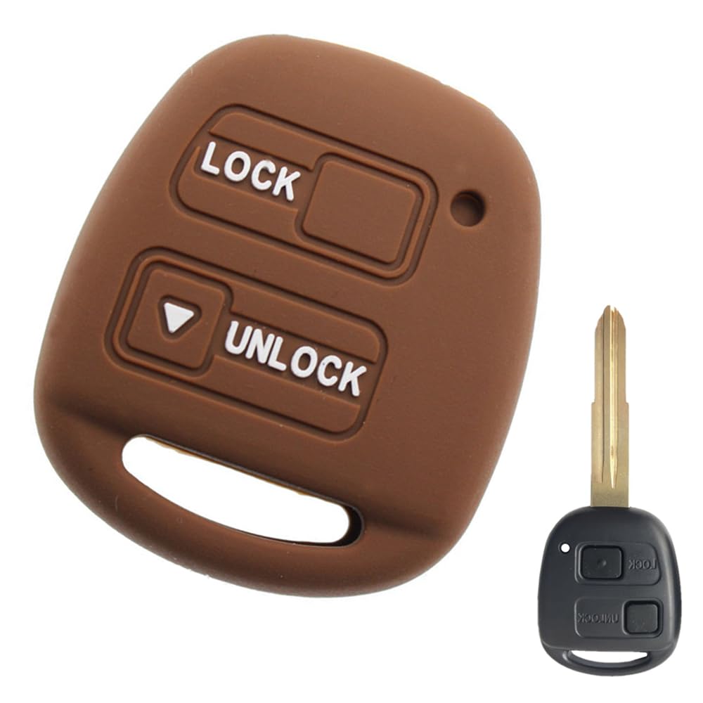 

LETINGFAR Key Case, For Toyota/Daihatsu Smart Key Case, Key Cover, Soft Silicone, 2 Button
