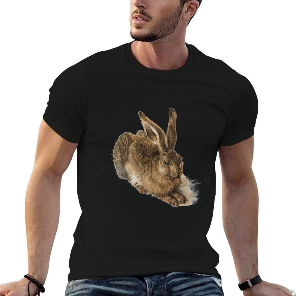 Young Hare by Albrecht Durer TShirt Simple Solid Color Crew Neck Tee