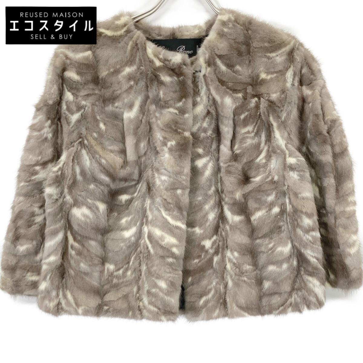 

SAM-RONE [Beautiful] Mink fur short Jacket 36 BrownUsed