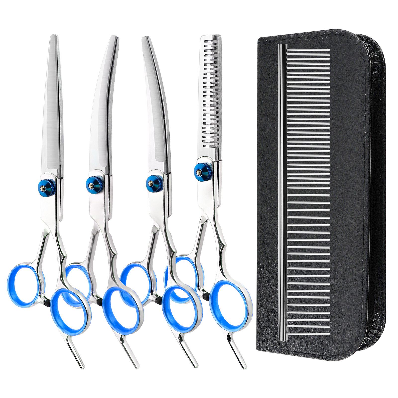 6-inch Galvanized Split-Blade Barber Shears & Pet Grooming Scissors for Hairdressing and Thinning