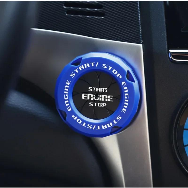 

Universal Car Button Start Cover Decorative Ignition Switch Ring Anti-Scratch Rotary Protection Cover Vehicle Push Start Button синій