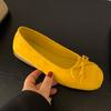 French Flat-bottomed Bow Late Evening Breeze Light Mouth Single Shoes Women's 2025 New Spring and Summer Mary Jane Ballet Shoes Ladyshoes