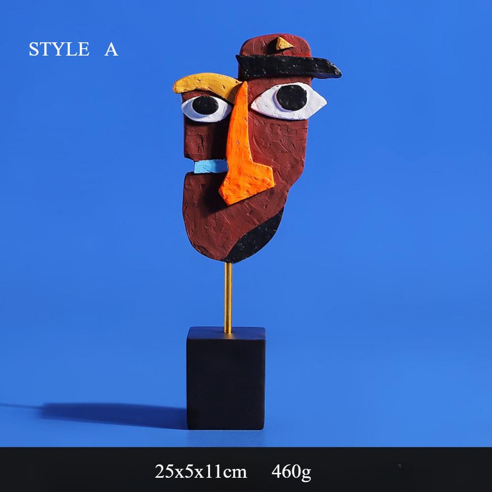 

Абстрактне Людське Обличчя Барвиста Скручена Статуетка Кафе Магазин Домашній Інтер єр Сучасне Мистецтво Вироби з Смоли STYLE A