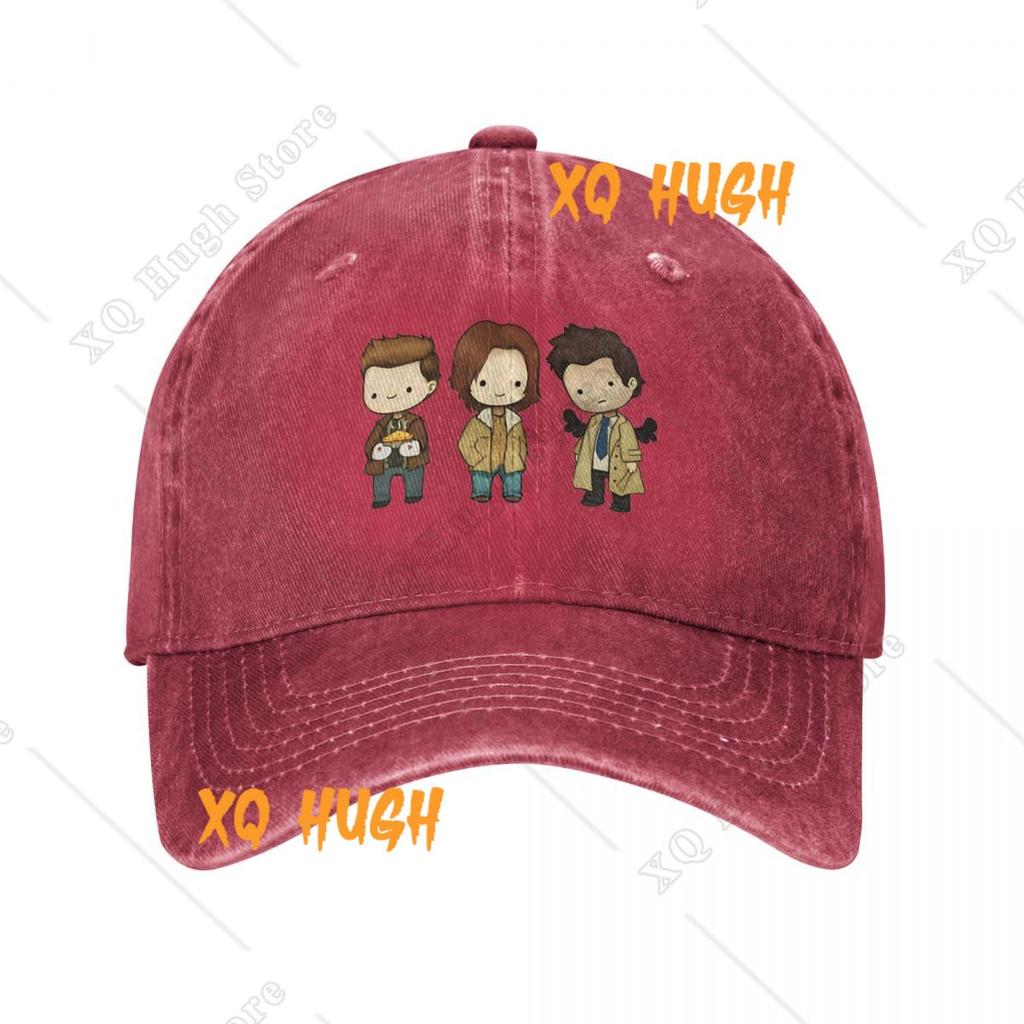 Vintage Dean Castiel Sam Supernatural Baseballkappen Unisex Stil Used Look Gewaschene Sonnenkappe Lustige TV-Outdoor-Trainings Geschenkhüte