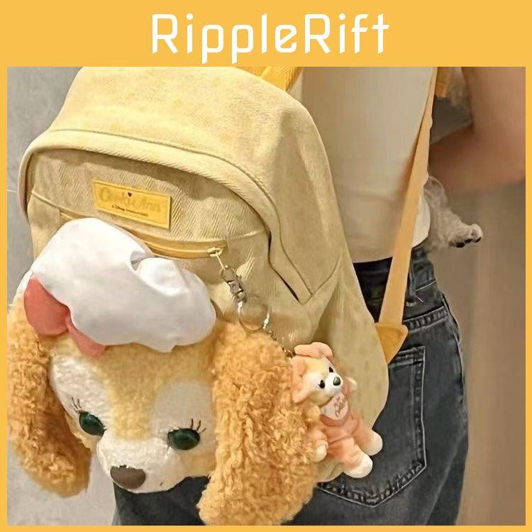 Cookieann Big Face Backpack Cartoon Plush Bag Animal Canvas Bag Design Zipper