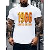 European Size TEEDIY 1966 Limited Edition Vintage Men'S T-Shirt - Retro 1960s Graphic Tee, Sweat-Wicking Fabric for Gym, Casual & Casual Attire