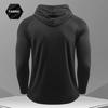 Herren Athletik Hoodie Schnelltrocknend Mit Kapuze Fitness Oberteil Slim Fit Langarm Trainings Pullover Laufshirt für Fitnessstudio Joggen Training