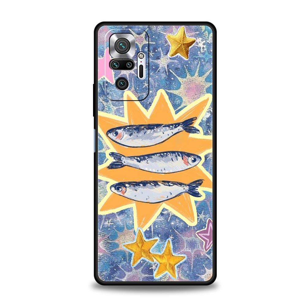 Blue Ocean Fish Phone Case Cover for Redmi 14C 10C Note 15 14 13 12 10 11 K40 Pro Plus 5G Shockproof Soft TPU Shell Fundas Bags