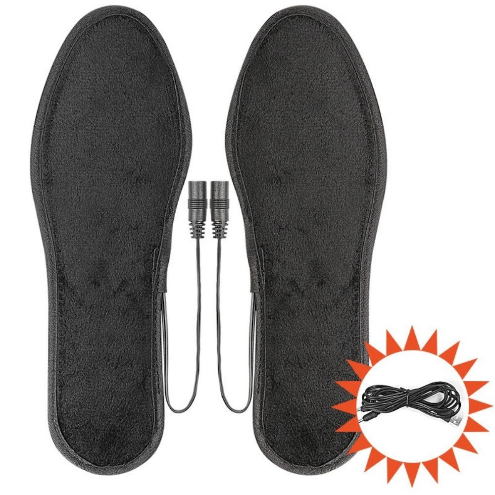 1 Pair New Rechargeable Heated Insoles Washable Thermal Outdoor Foot Warmers Soft Camping Heated Insoles Fishing Camping Hiking