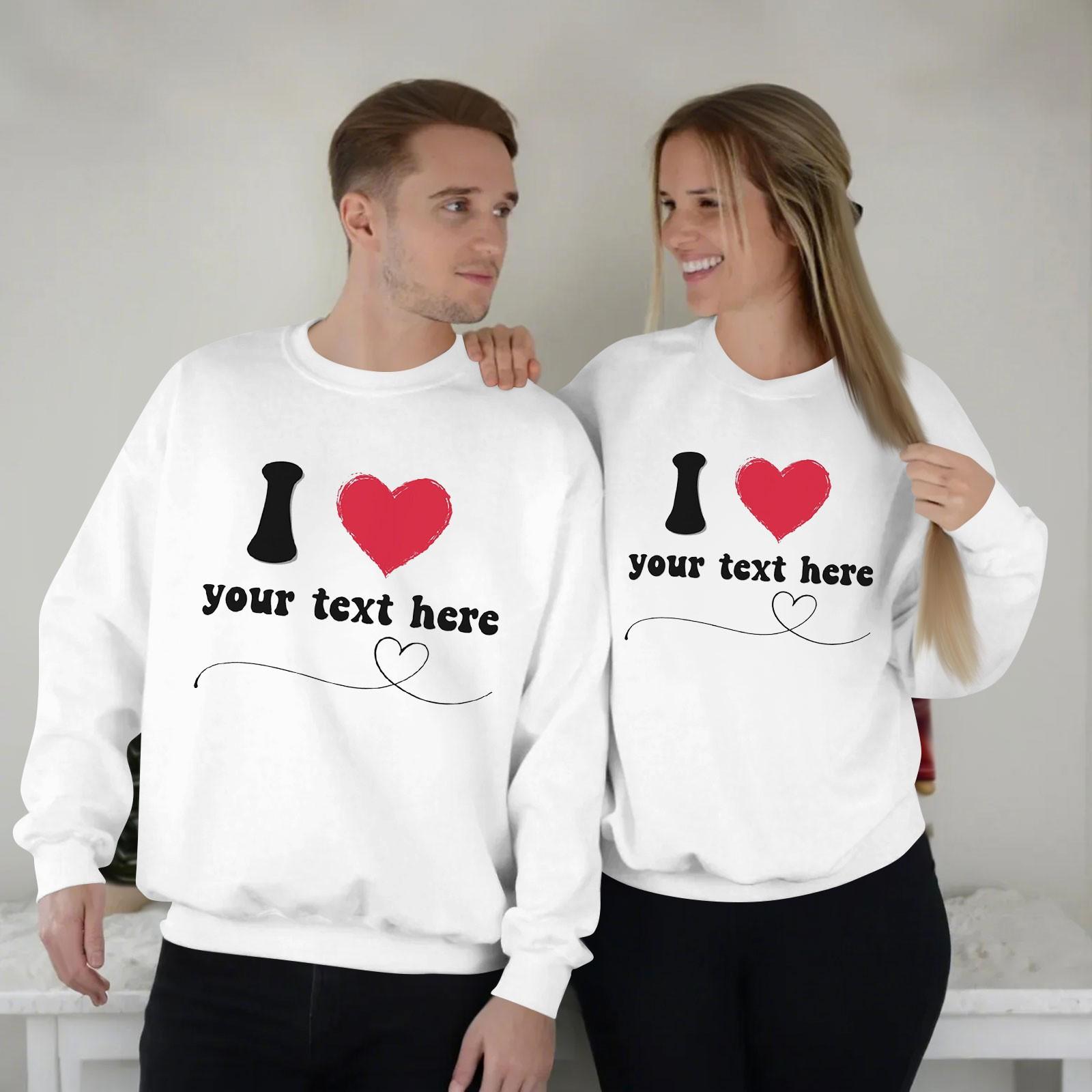

Мужской круглый вырез с длинным рукавом, пуловер с принтом ко Дню святого Валентина, парная толстовка XL белый