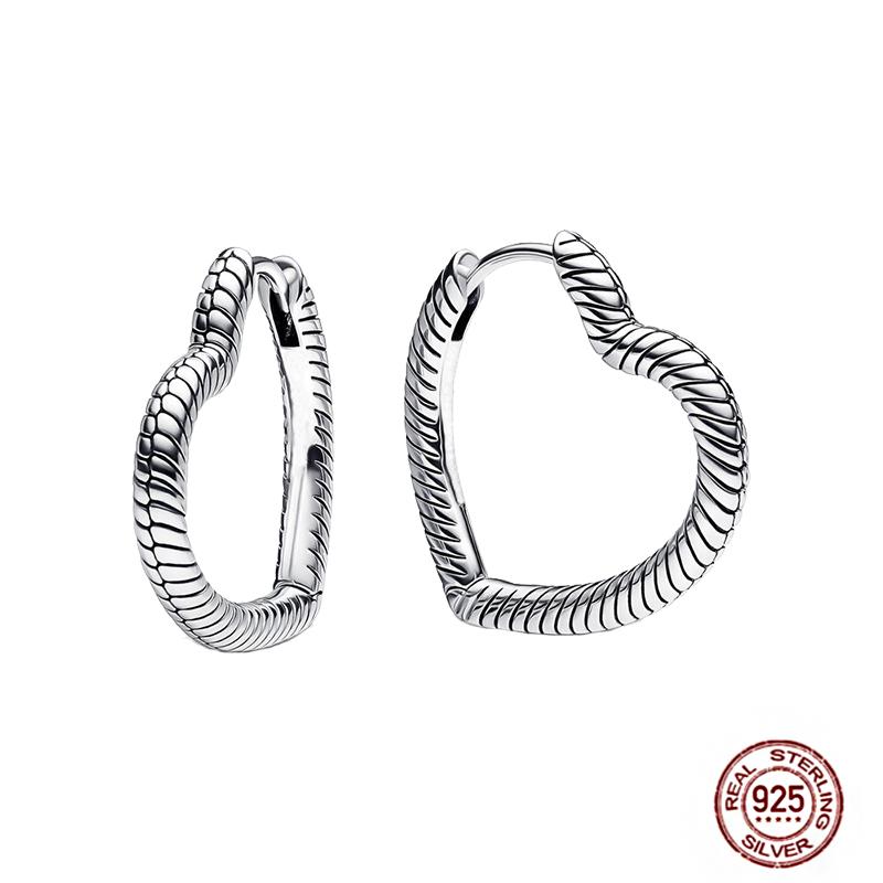 Hoop Earrings for Women Sparkling Pave CZ Heart-shaped Series Round Love Fit Original Wedding Drop Earring Jewelry