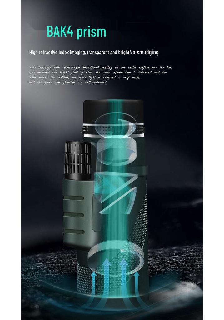 40x60 HD Monocular Telescope with Low Light Night Vision and High Magnification