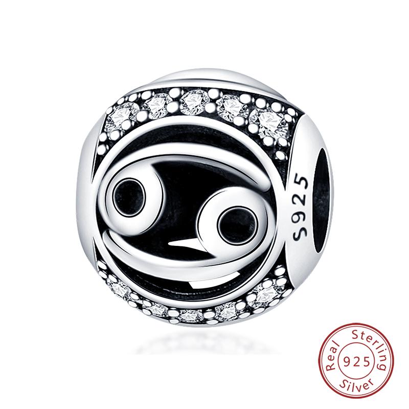 Charms Fit Qikaola Bracelets Copper Twelve Constellations Charms Beads Leo Aries Virgo For Birthday Jewelry Gifts