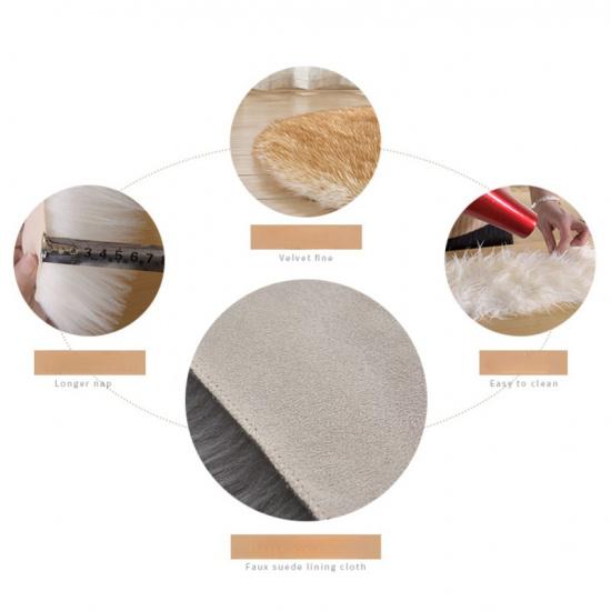 Thickened Carpet for Bedroom and Living Room, Bedside Rug, Home Use Faux Fur Plush Carpet, Dirt-Resistant and Easy To Maintain
