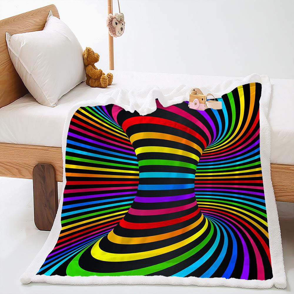 Blanket 2D Digital Printed Lamb Fleece Crystal Fleece 2D Magic Blanket Blanket