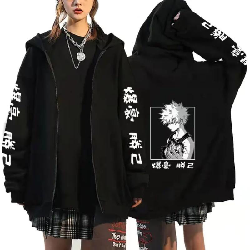 Hot Anime My Hero Academia Himiko Toga Graphic Print Hooded Men Women Zipper Hoodies Oversized Sweatshirt Harajuku Zip Up Jacket