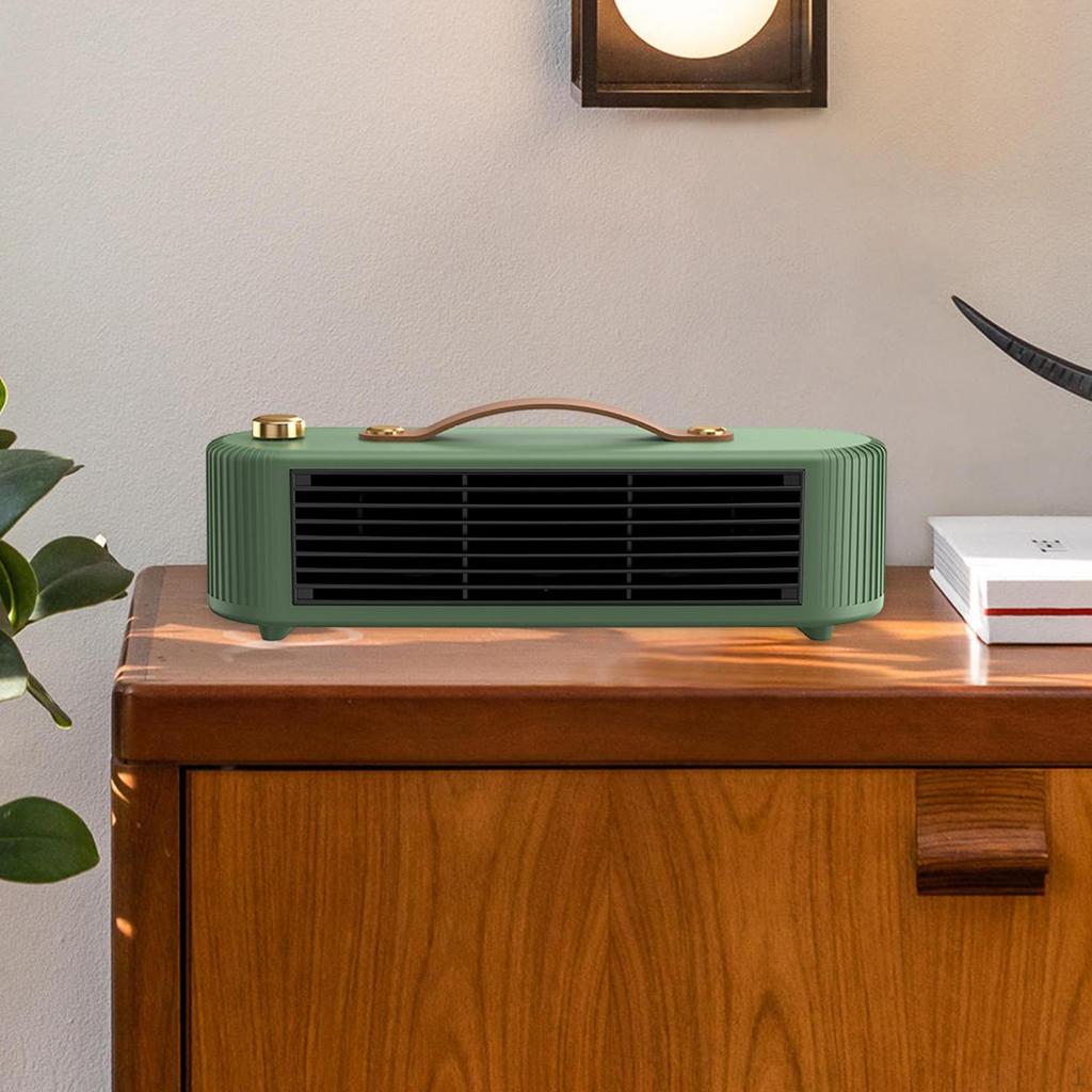 Indoor Small Electric Space Heater 800W EU Adapter Quick Heating for Bedroom Green