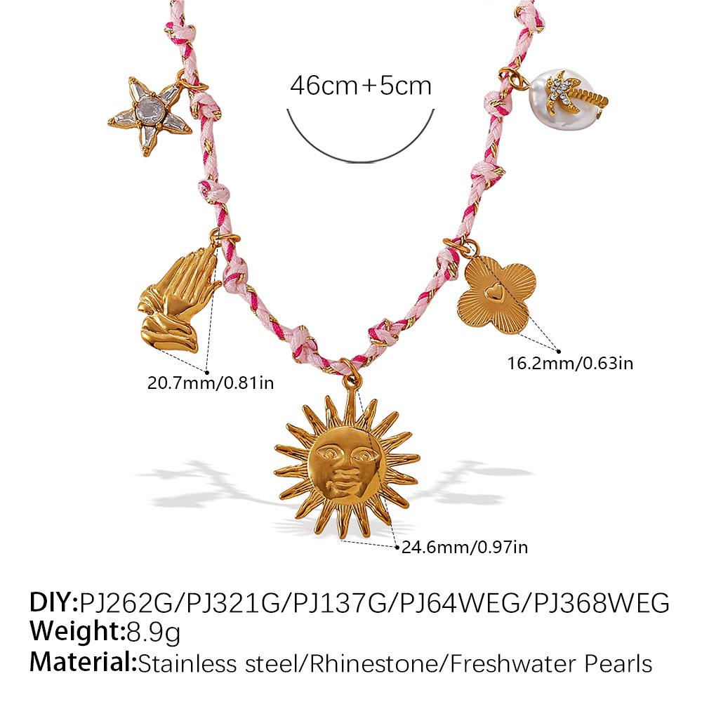 Japan and Korea Fashion Niche DIY Pendant Bracelet Personality Versatile Non-fading Gold-plated Pendant Necklace Jewelry Women