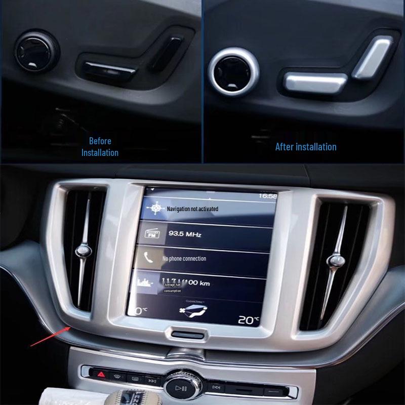 Compatible with 2018-2023 Volvo XC60: Navigation Frame, A/C Switch, Armrest, Door Handle, Gear Shift, Etc.