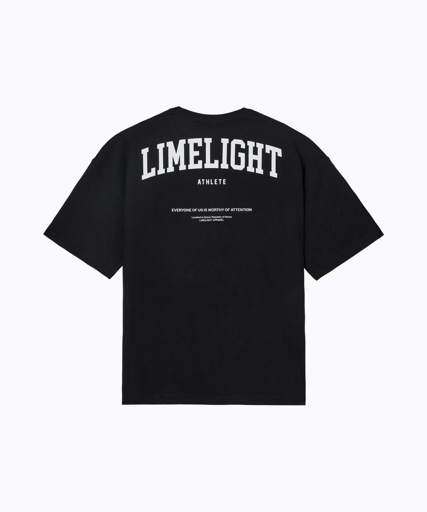 LIMELIGHT APPAREL Limelight Back Logo Cooling Oversized T-Shirt (Black/White)