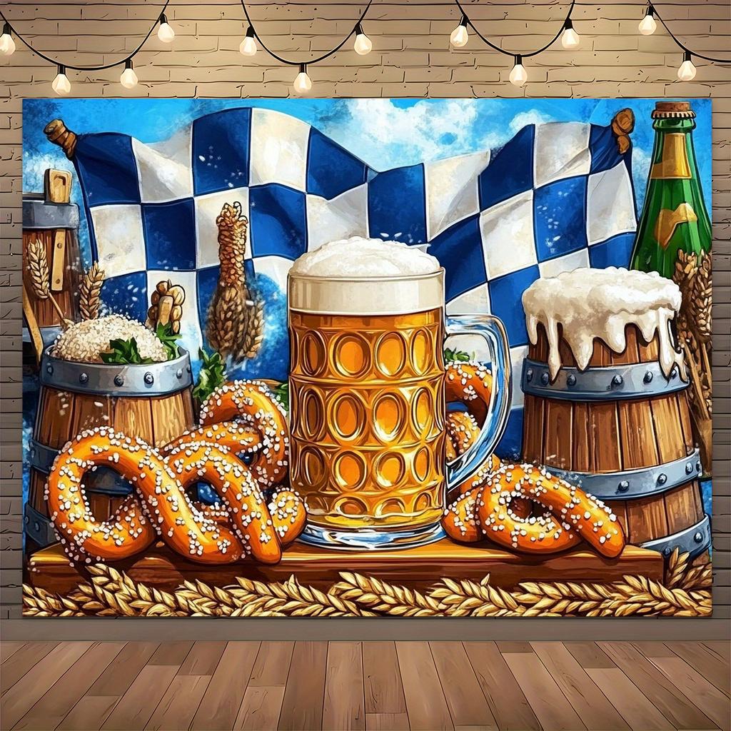 Oktoberfest Bier-Lutscher Bayerische Flagge Party-Banner, künstlerischer Stil Ländlicher Biergarten Brauerei Bar Dekoration