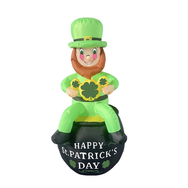 Black Stpatricks Day Cylinder Old Man Luminescent Gas Model Irish Party Beer