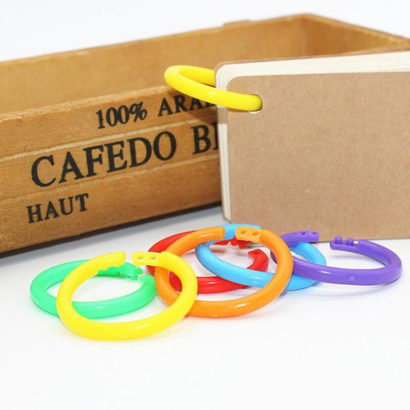20Pcs Circle Loose Leaf Easy Rings Notebook Book Binder Plastic Hoops Diy Albums