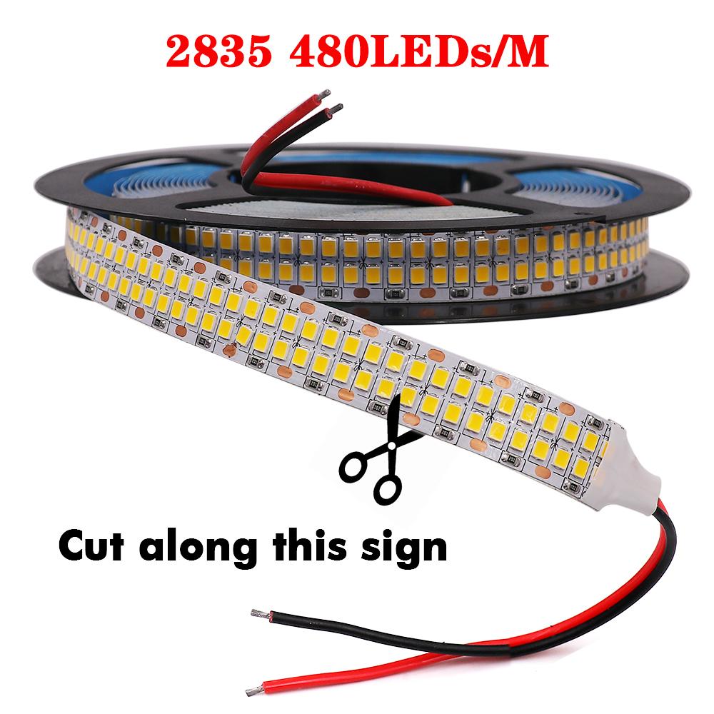 2835 LED Strip DC 12V 24V Led Tape Light 5M 60/120/240/480 LEDs/M Flexible Led Stripe Waterproof Led Ribbon Outdoor Rope lights