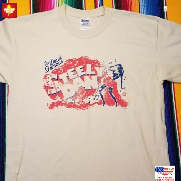 

Vintage Steely Dan Tour Black Cotton T-Shirt | Unisex Rock Band Tee Men S-5XL Unisex T-Shirt S