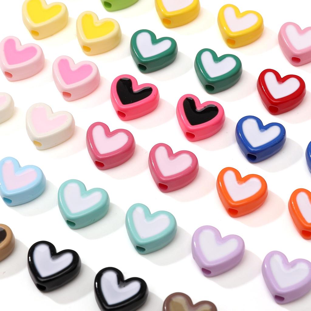 5/20Pcs Love Acrylic Beads Drip Oil Macron Series Beads For DIY Handmade Bracelets Necklaces Jewelry Making